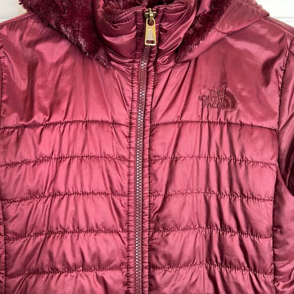 TNF Mossbud Swirl Parka Puffer Jacket Hooded Quilted Winter Coat Youth L 14/16 - Picture 6 of 14